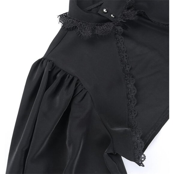 Women Black 4 Bolero Shrug Goth Crop Top Fairy Shrugs for Dresses - Picture 5 of 7